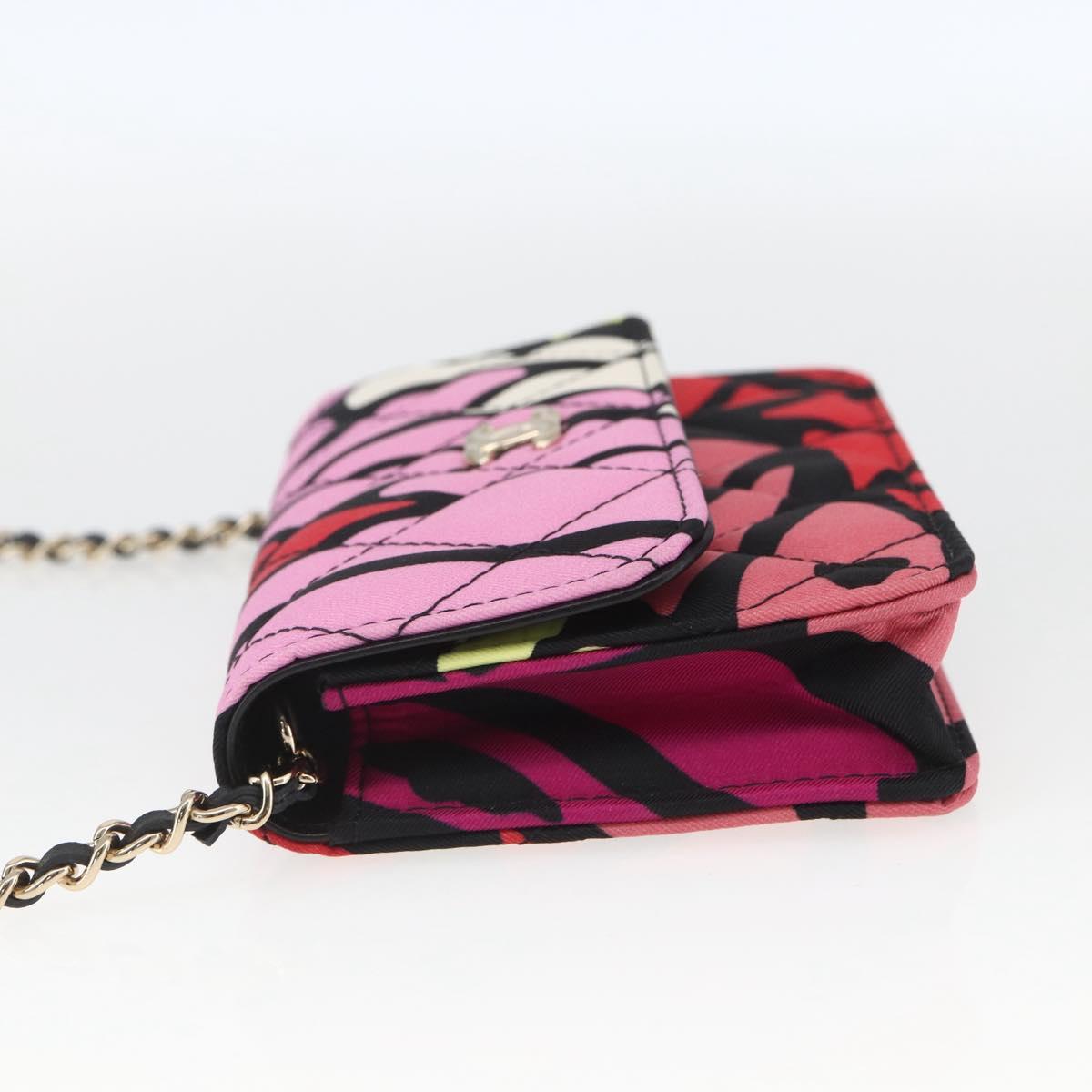 CHANEL Mini Matelasse 12 Chain Shoulder Bag Cotton Gold CC Auth 161565SM