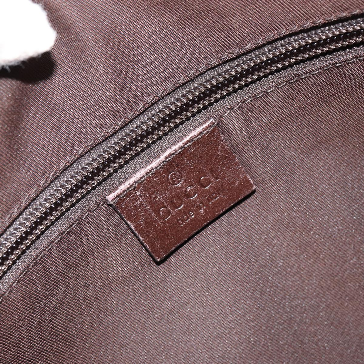 GUCCI GG Canvas Shoulder Bag Beige Silver 145857 Auth 161580