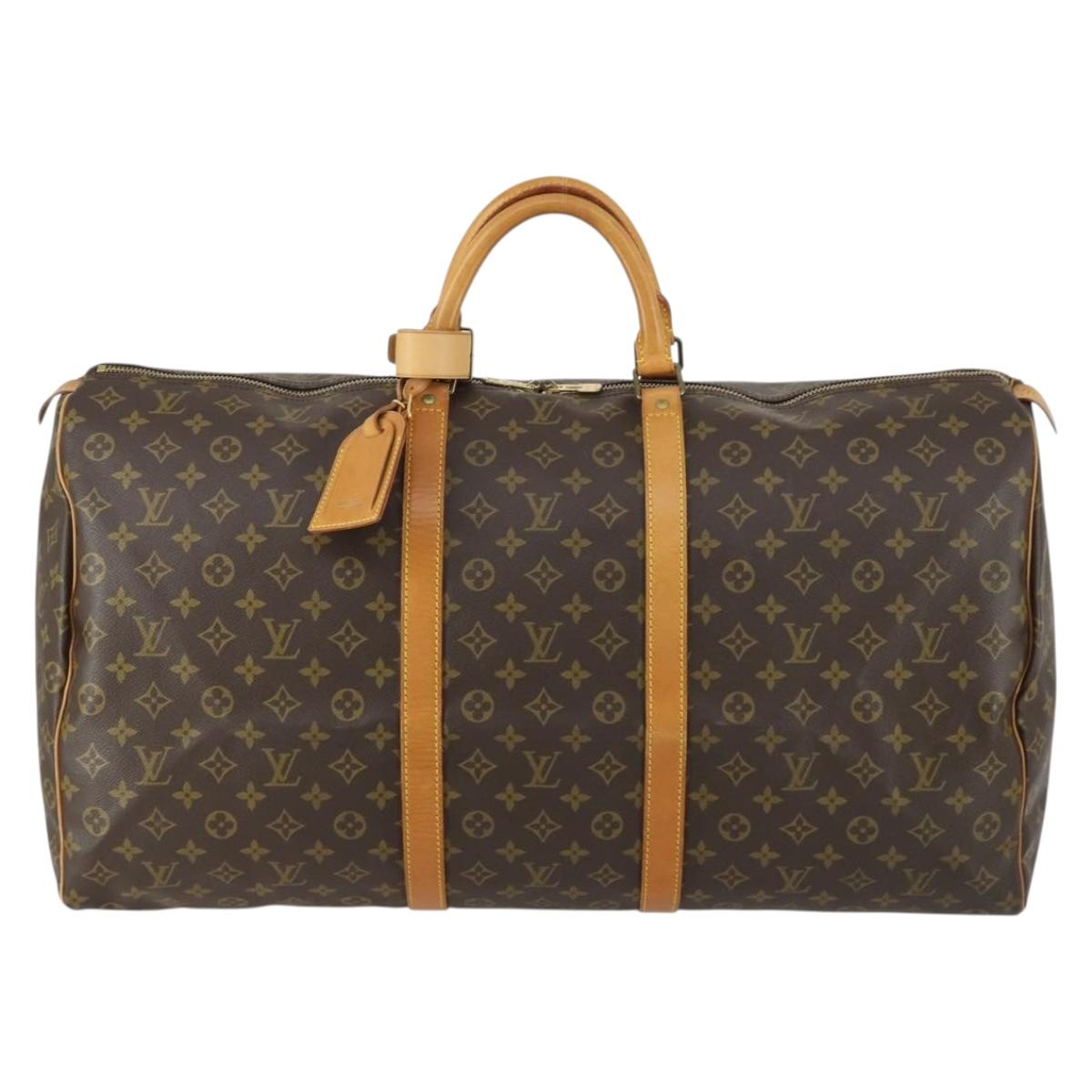 LOUIS VUITTON Monogram Keepall 60 Boston Bag M41422 LV Auth 161583
