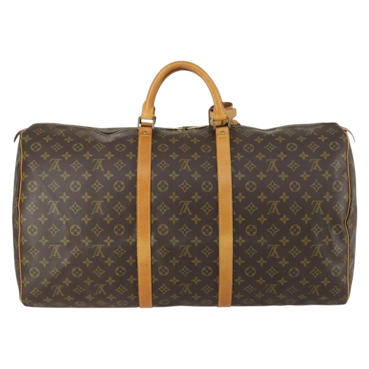 LOUIS VUITTON Monogram Keepall 60 Boston Bag M41422 LV Auth 161583
