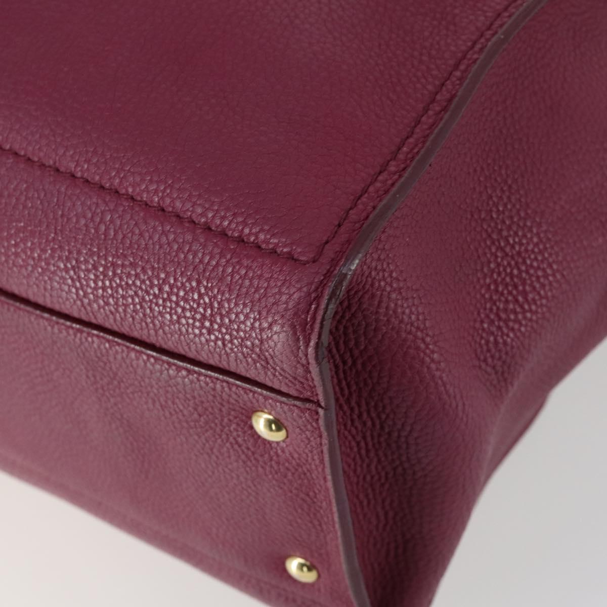 Salvatore Ferragamo Gancini Tote Bag Leather Purple Gold Auth 161588
