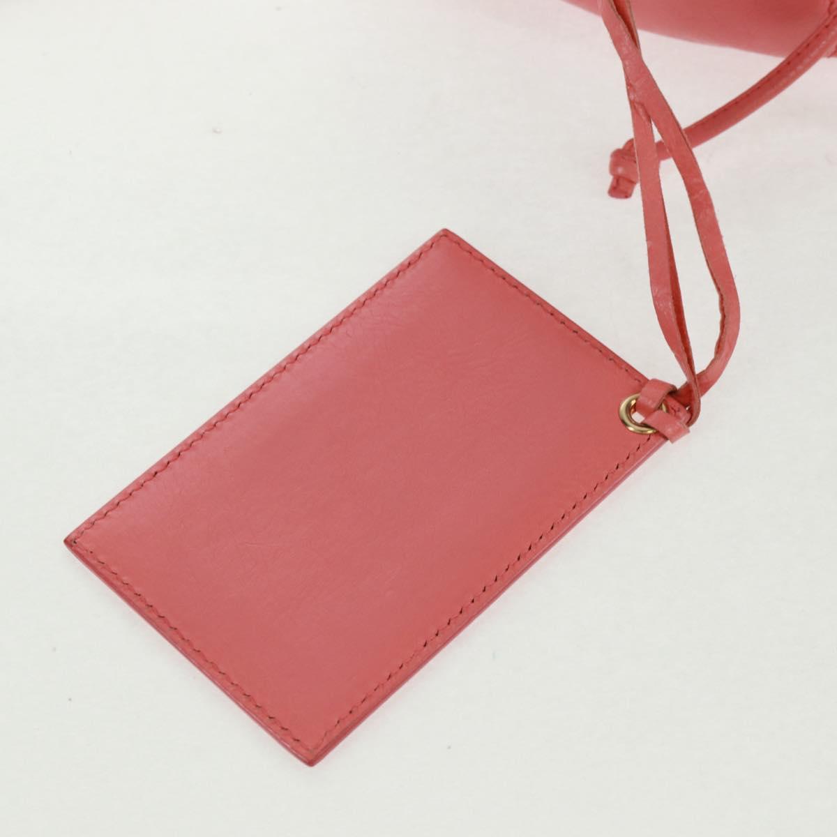 BALENCIAGA Giant Mini Pom Pom Hand Bag Leather 2way Pink Gold Auth 161592V