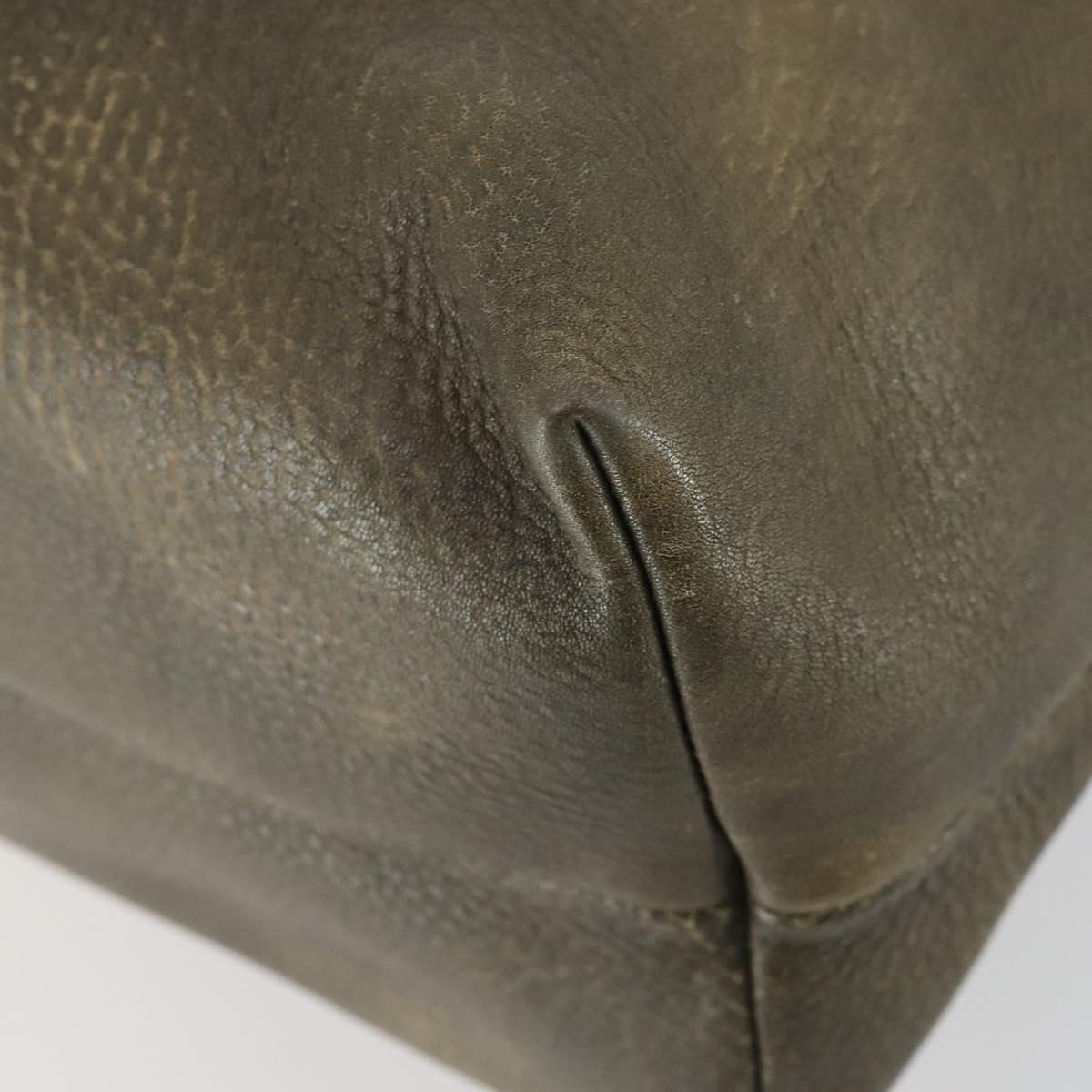 GUCCI Bamboo Shoulder Bag Leather Brown Gold 218499 Auth 161596