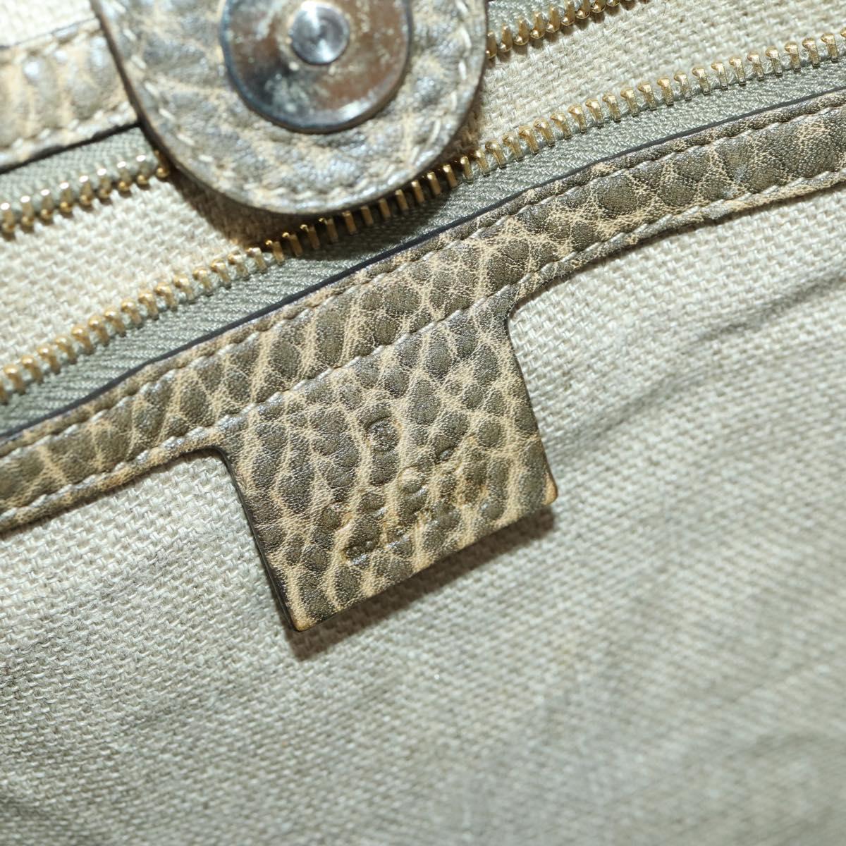 GUCCI Bamboo Shoulder Bag Leather Brown Gold 218499 Auth 161596