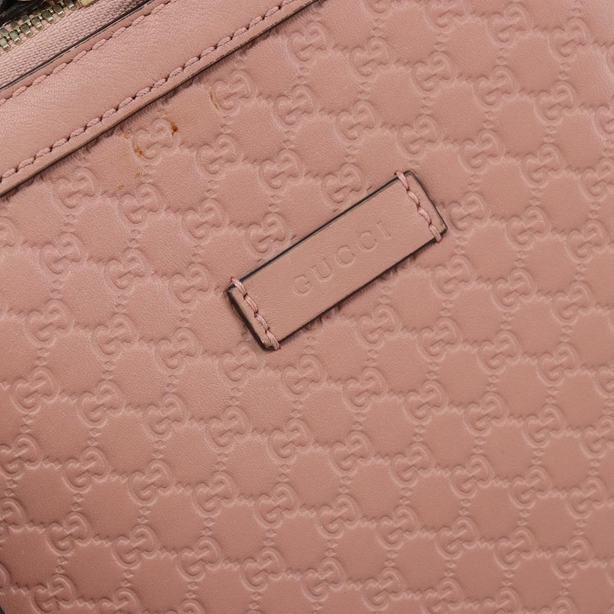 GUCCI Micro GG Canvas Guccissima Tote Bag Leather Pink Gold 449657 Auth 161597