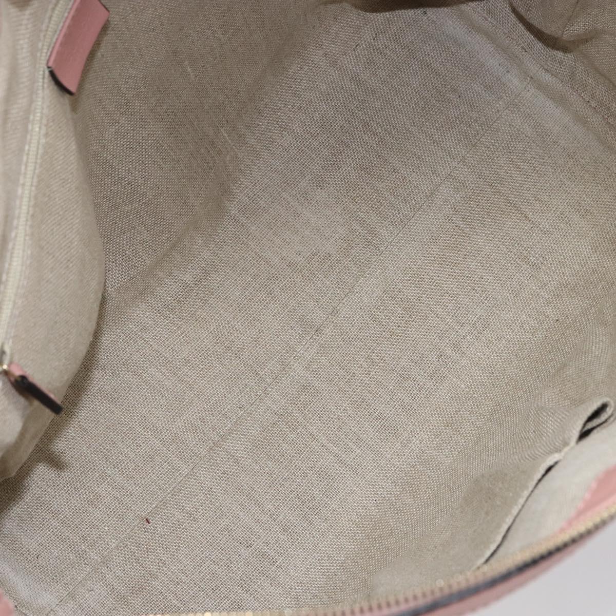 GUCCI Micro GG Canvas Guccissima Tote Bag Leather Pink Gold 449657 Auth 161597