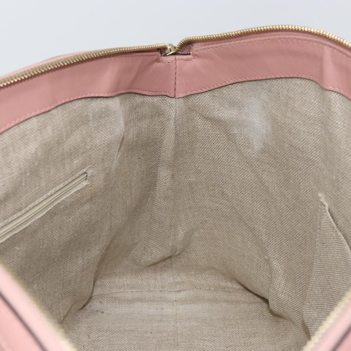 GUCCI Micro GG Canvas Guccissima Tote Bag Leather Pink Gold 449657 Auth 161597