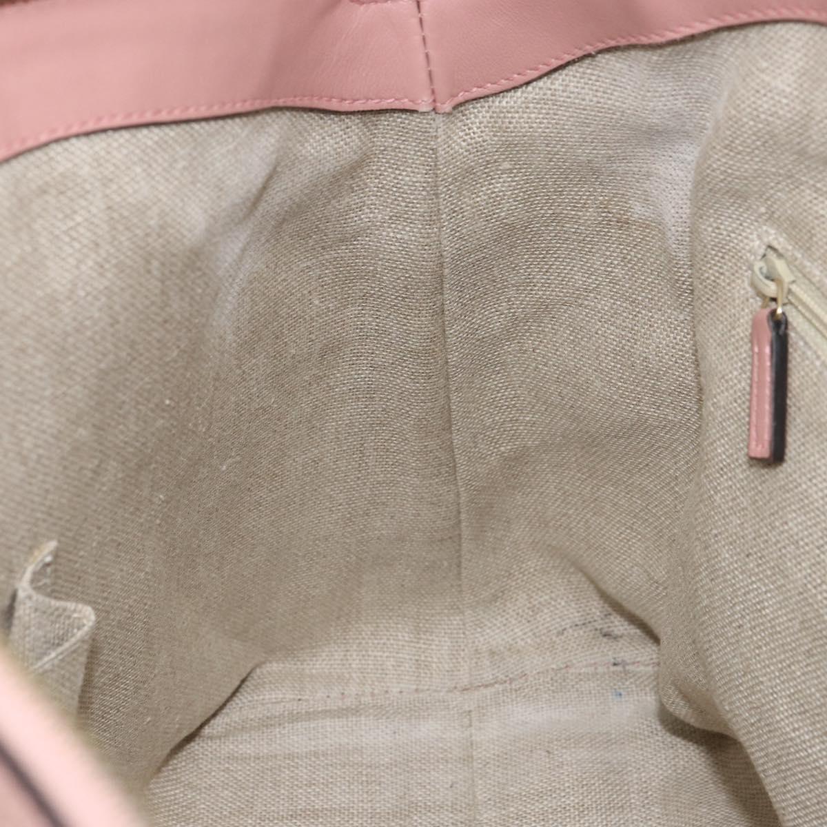 GUCCI Micro GG Canvas Guccissima Tote Bag Leather Pink Gold 449657 Auth 161597