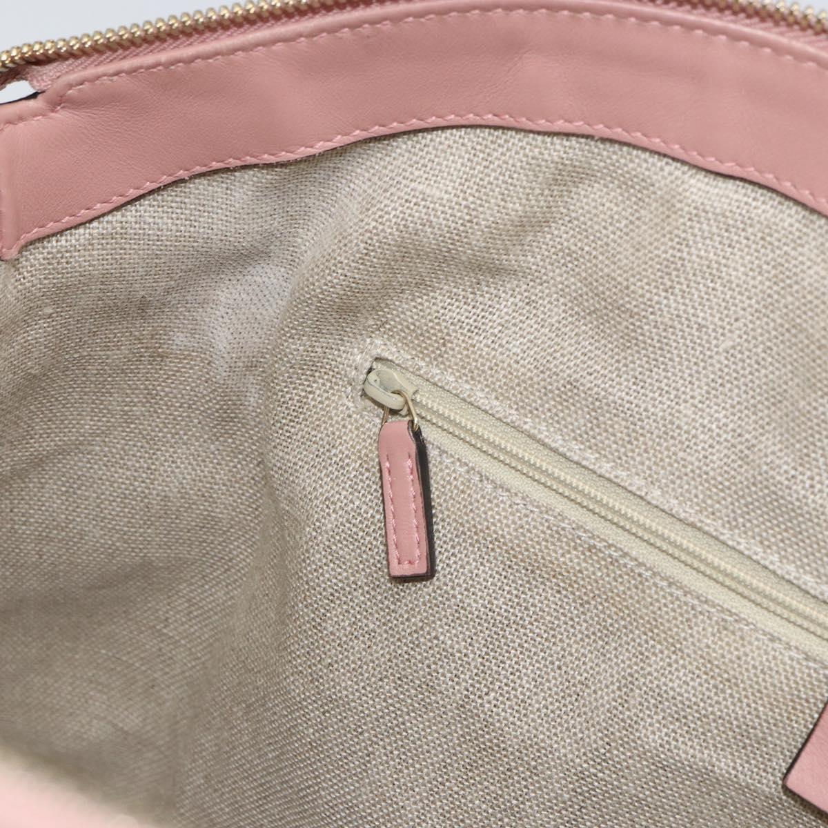 GUCCI Micro GG Canvas Guccissima Tote Bag Leather Pink Gold 449657 Auth 161597