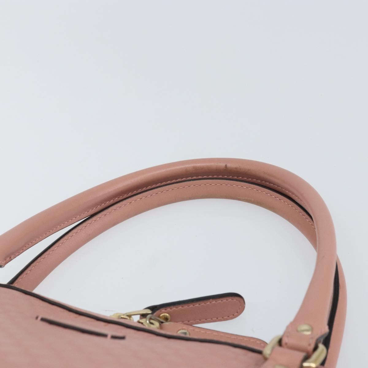 GUCCI Micro GG Canvas Guccissima Tote Bag Leather Pink Gold 449657 Auth 161597