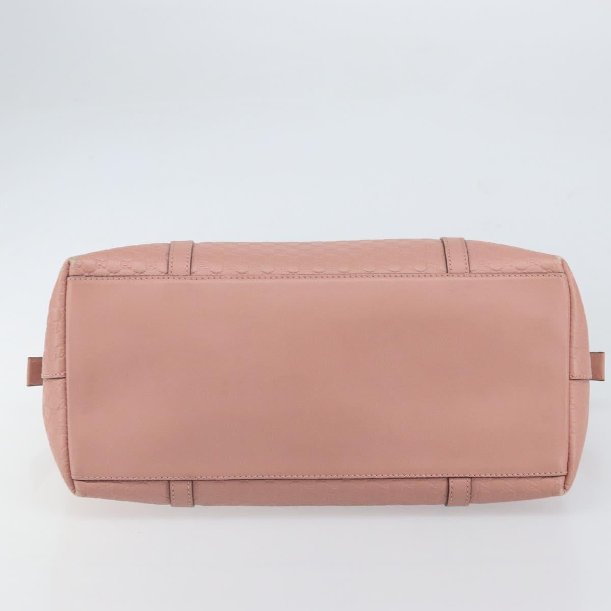 GUCCI Micro GG Canvas Guccissima Tote Bag Leather Pink Gold 449657 Auth 161597