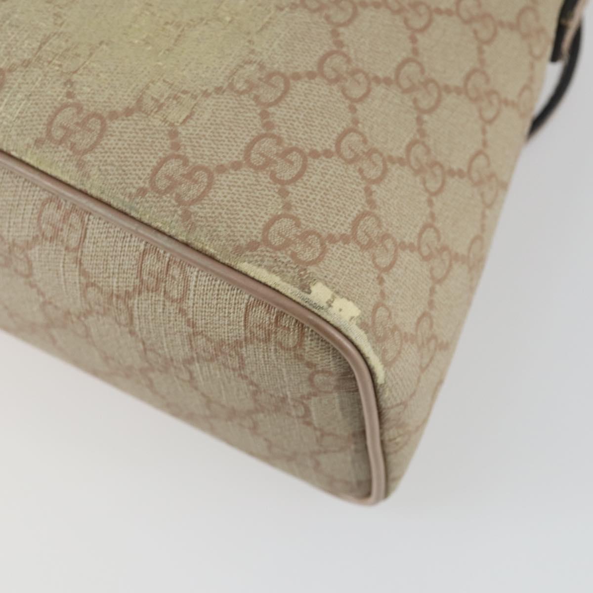 GUCCI GG Supreme Tote Bag PVC 2way Beige Gold 353440 Auth 161600