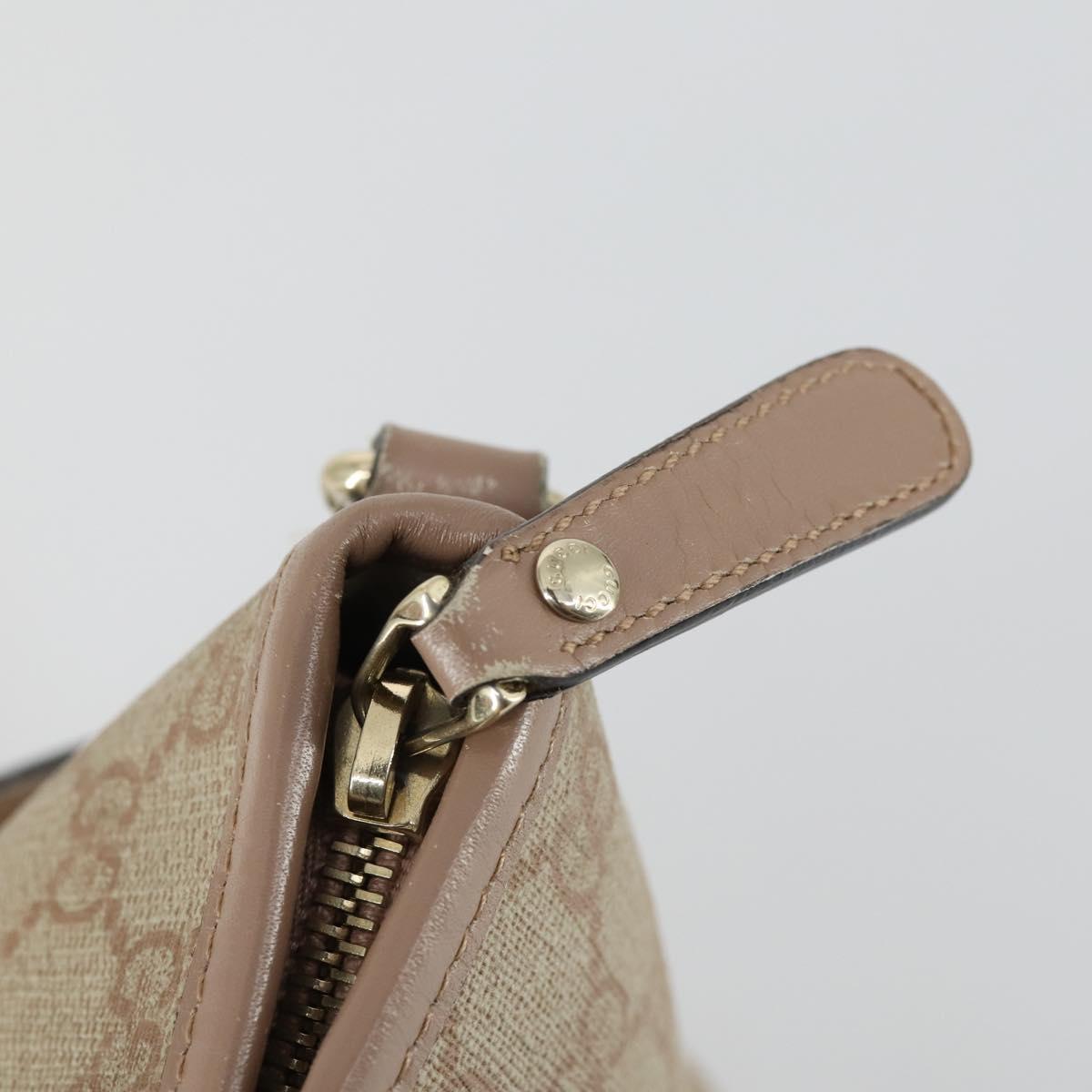 GUCCI GG Supreme Tote Bag PVC 2way Beige Gold 353440 Auth 161600