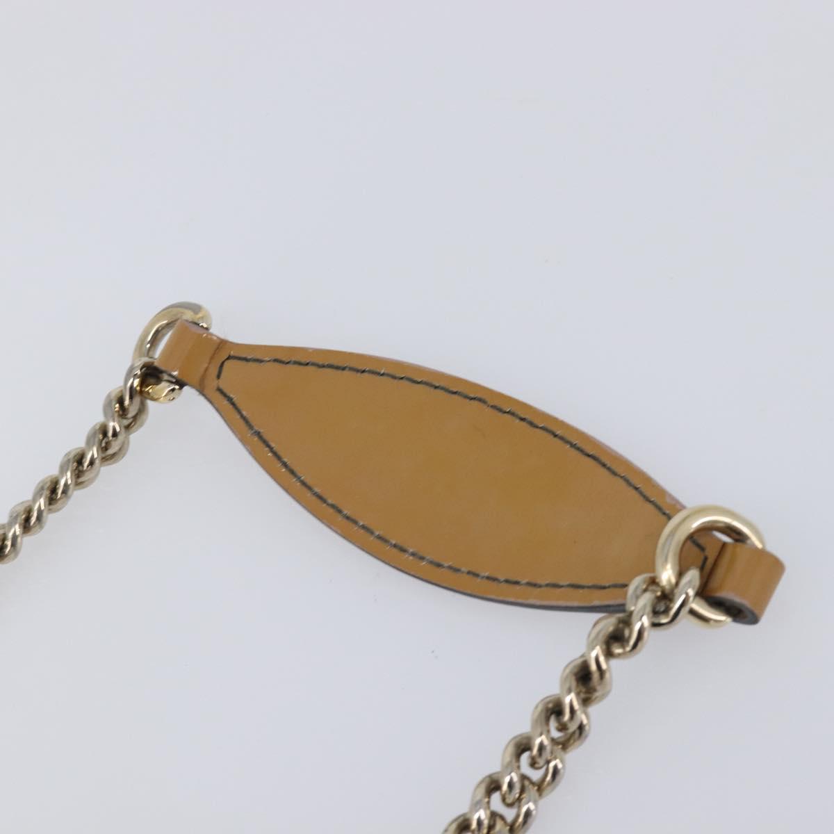 GUCCI Horsebit Chain Emily Shoulder Bag Enamel Beige Gold 283063 Auth 161607