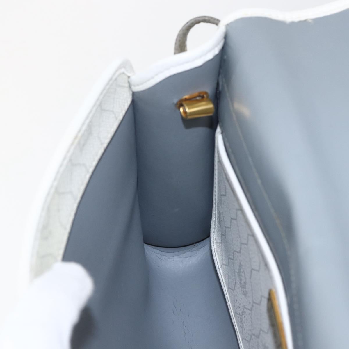 Christian Dior Honeycomb Canvas Shoulder Bag PVC Gold White Auth 161608