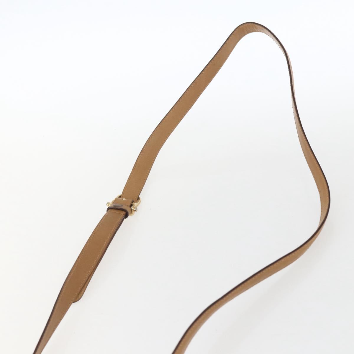 CELINE Macadam Canvas Shoulder Bag PVC Beige Gold Auth 161609