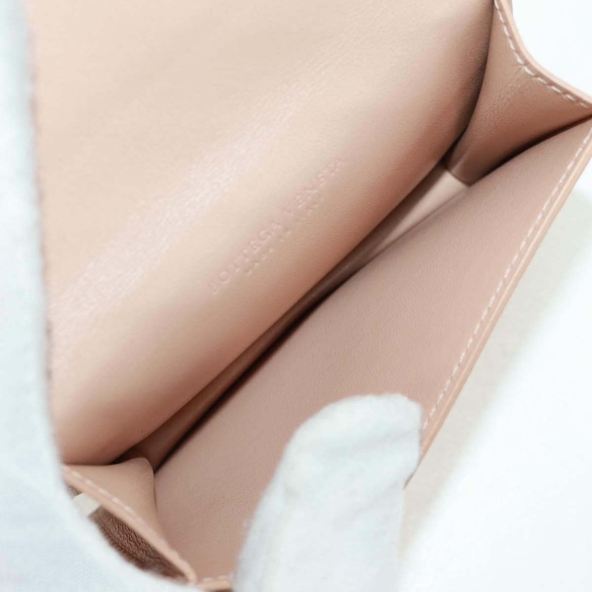 BOTTEGA VENETA INTRECCIATO Card Case Leather Beige Auth 161610V