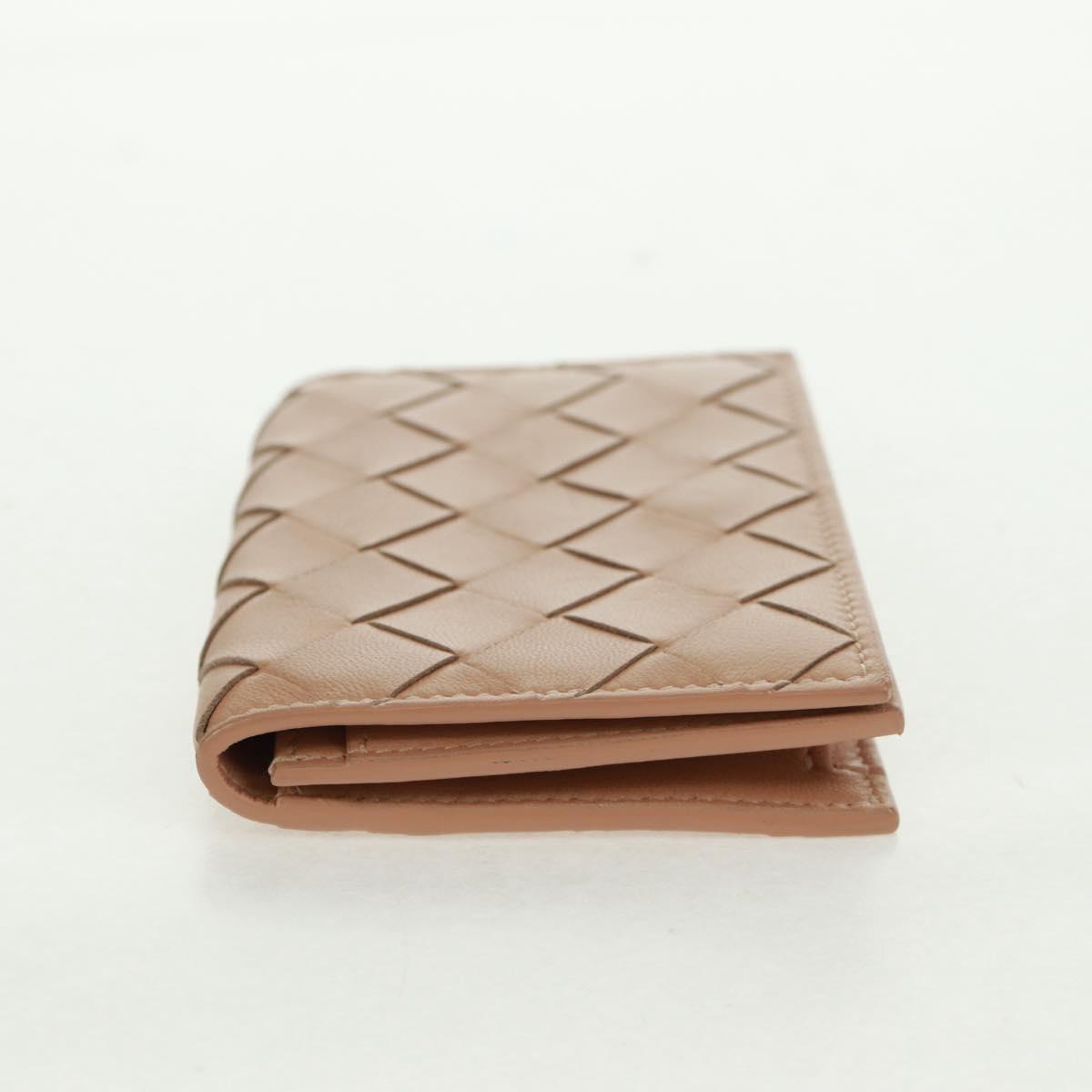 BOTTEGA VENETA INTRECCIATO Card Case Leather Beige Auth 161610V