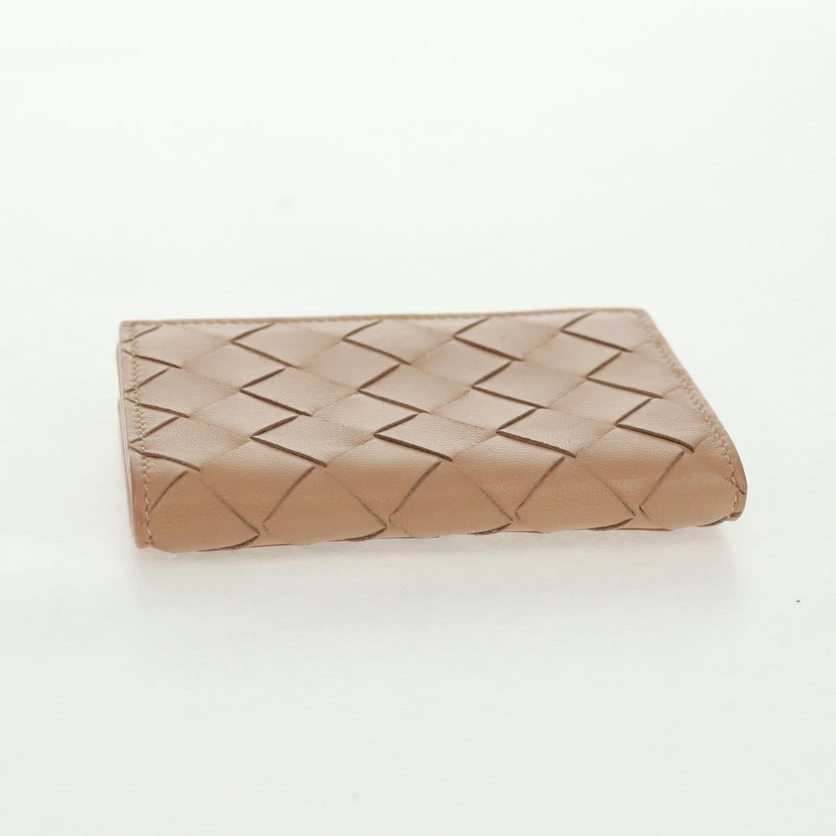 BOTTEGA VENETA INTRECCIATO Card Case Leather Beige Auth 161610V
