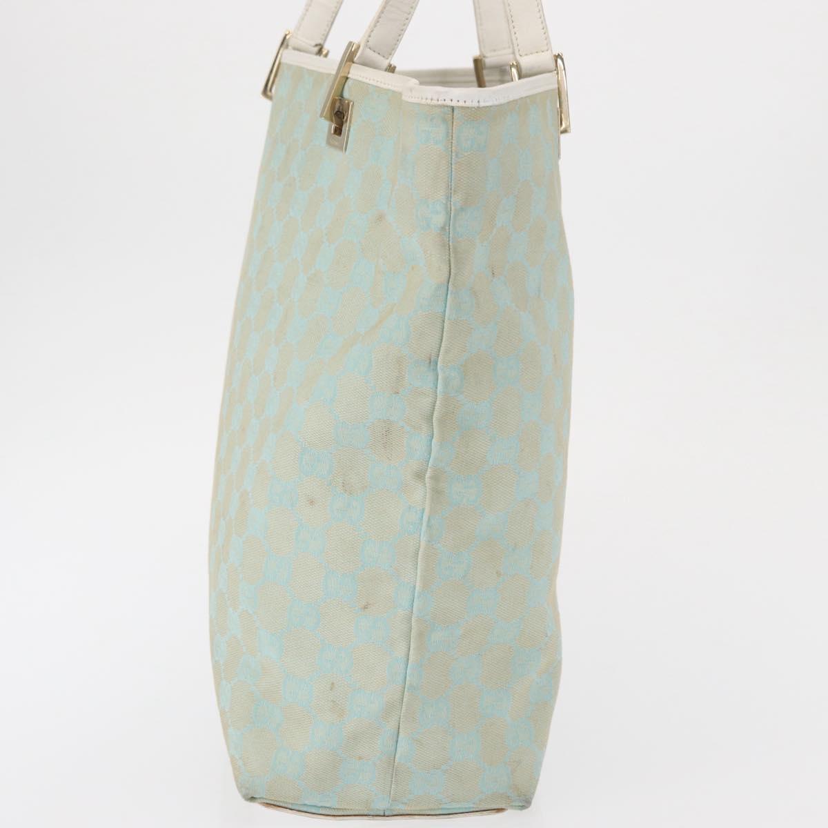 GUCCI GG Canvas Tote Bag Gold Light green 002 1098 1705 Auth 161613