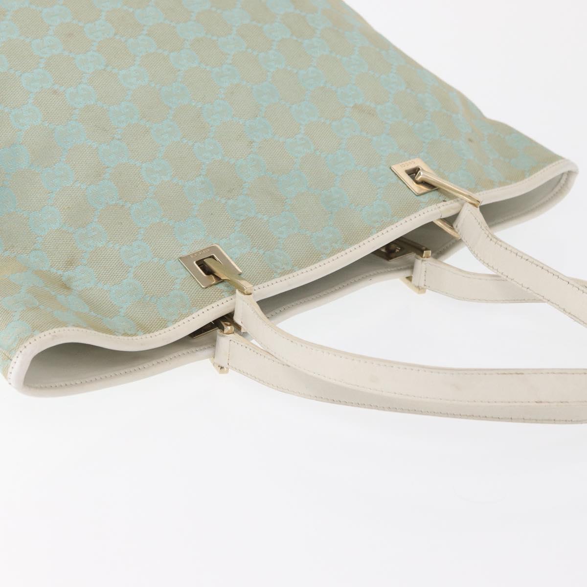 GUCCI GG Canvas Tote Bag Gold Light green 002 1098 1705 Auth 161613