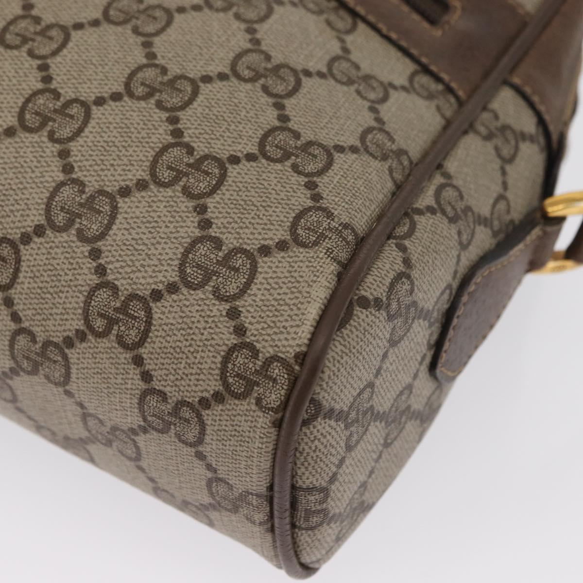 GUCCI GG Supreme Web Sherry Line Bag PVC Beige Gold 24 02 005 Auth 161616