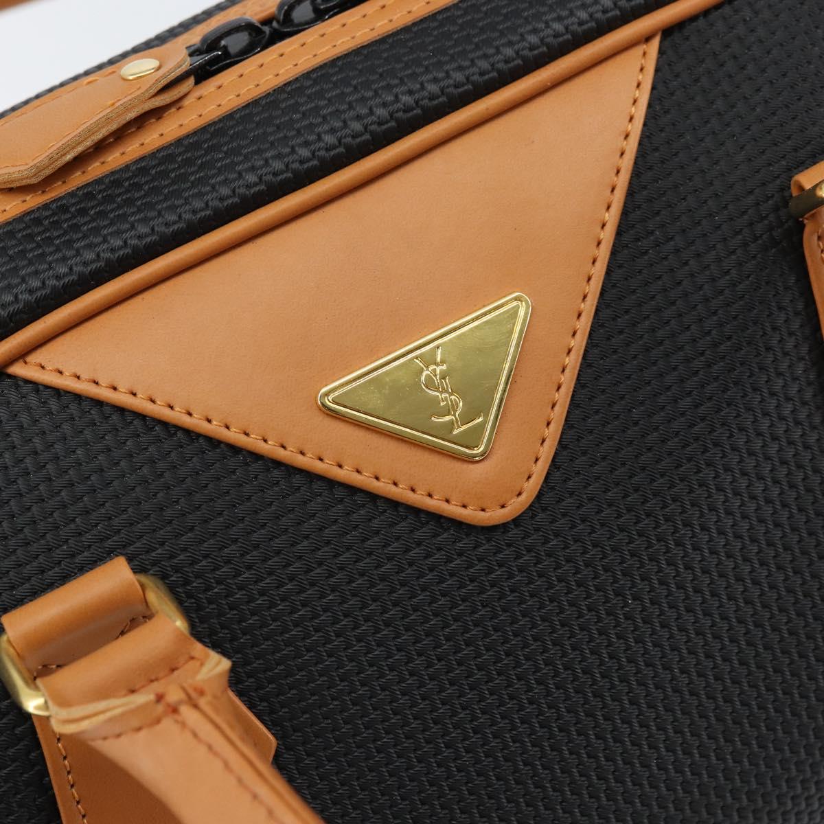 SAINT LAURENT Boston Bag PVC Black Gold Auth 161622