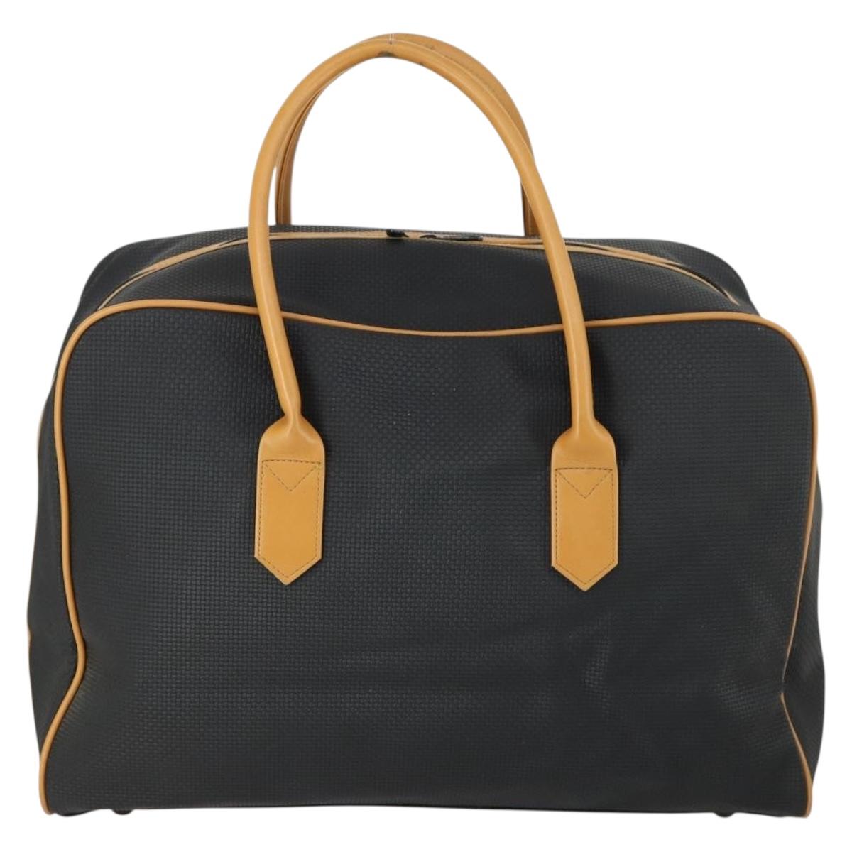 SAINT LAURENT Boston Bag PVC Black Gold Auth 161623