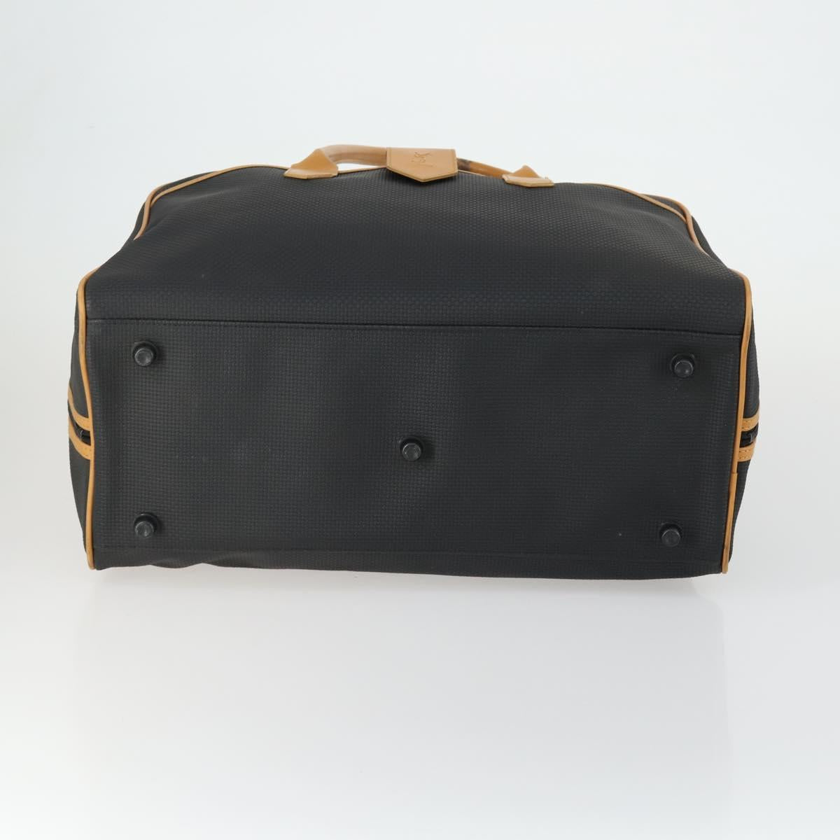 SAINT LAURENT Boston Bag PVC Black Gold Auth 161623