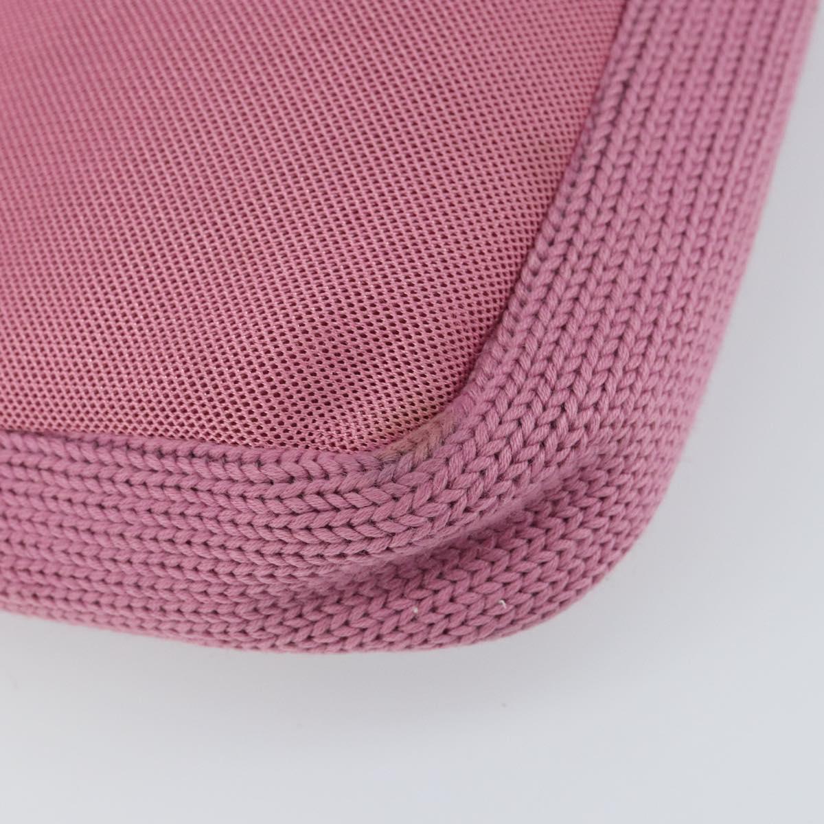 PRADA Shoulder Bag knitted Fabrics Pink Silver Auth 161630