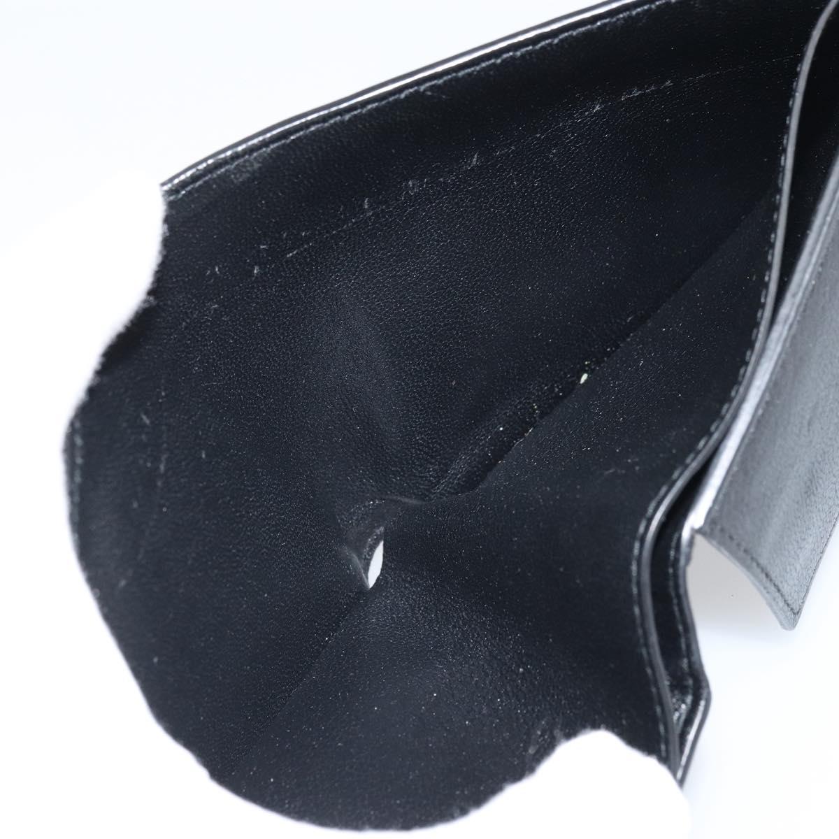 BALENCIAGA Compact Wallet Leather Black Auth 161631
