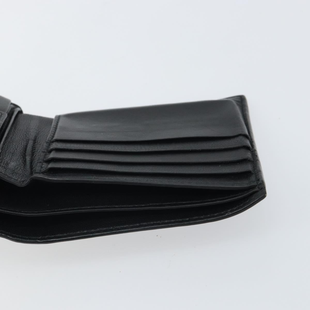 BALENCIAGA Compact Wallet Leather Black Auth 161631