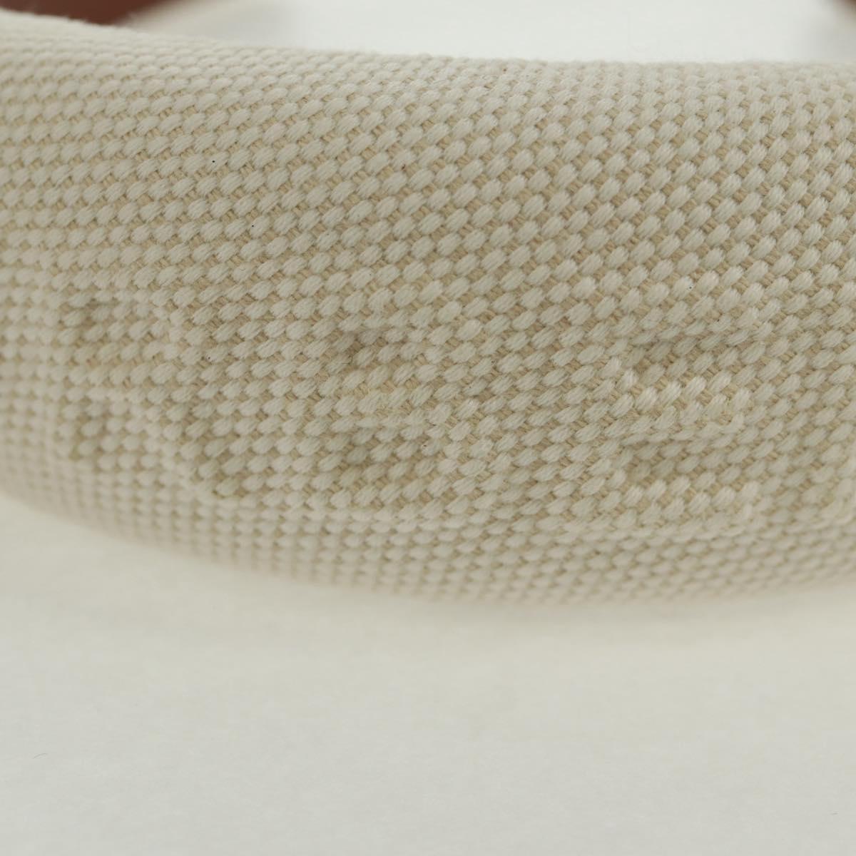 BURBERRY Hair Band Canvas White Auth 161636V