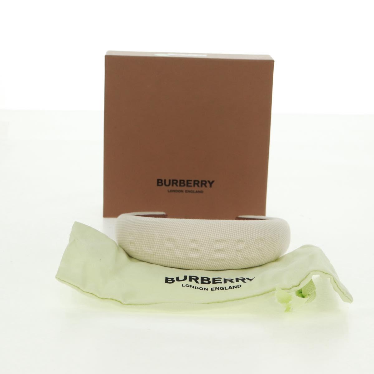 BURBERRY Hair Band Canvas White Auth 161636V