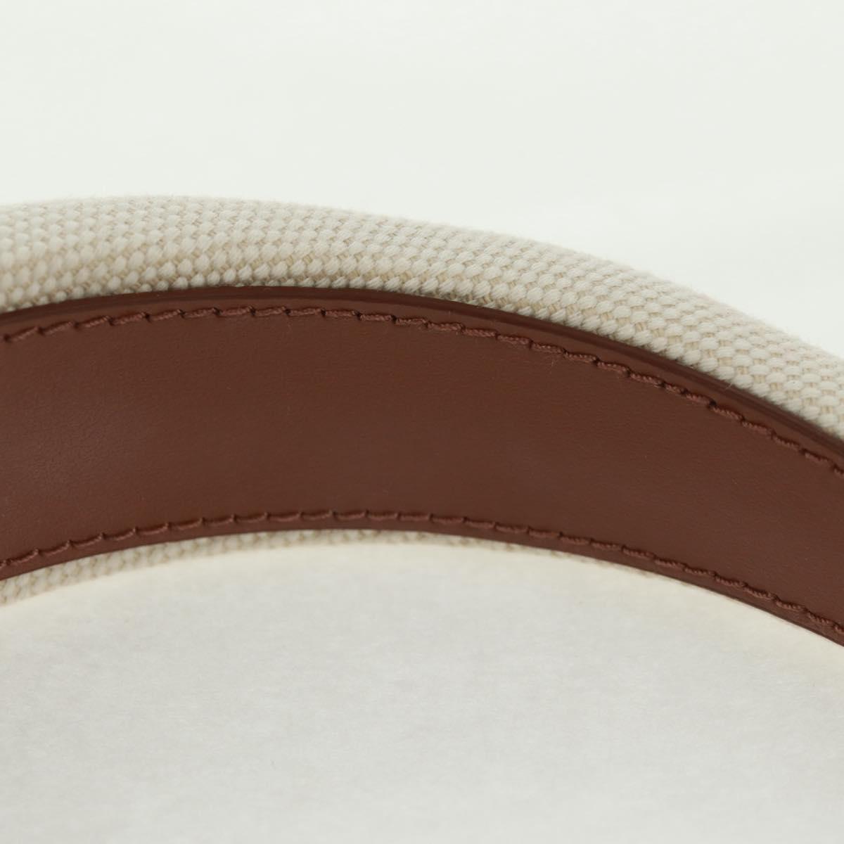 BURBERRY Hair Band Canvas White Auth 161636V