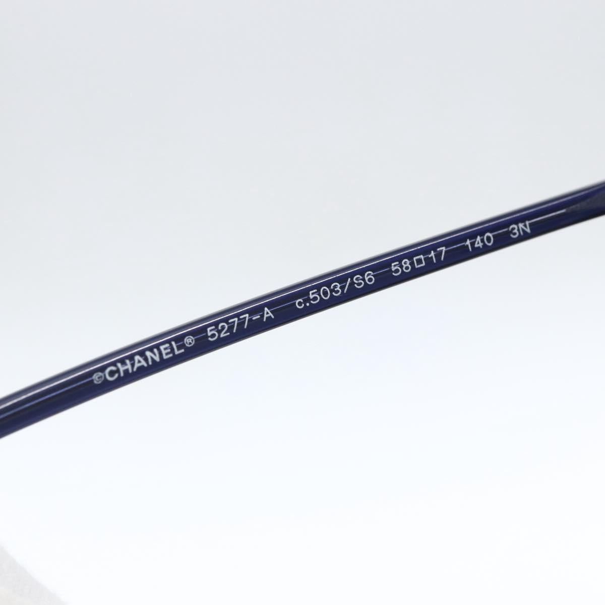 CHANEL Mini COCO Mark Sunglasses plastic Navy 5277-A CC Auth 161641