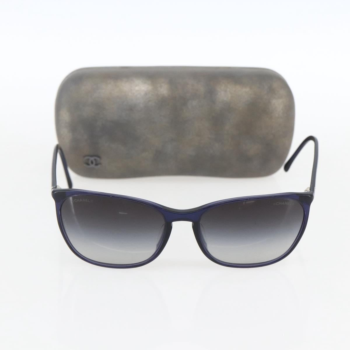 CHANEL Mini COCO Mark Sunglasses plastic Navy 5277-A CC Auth 161641