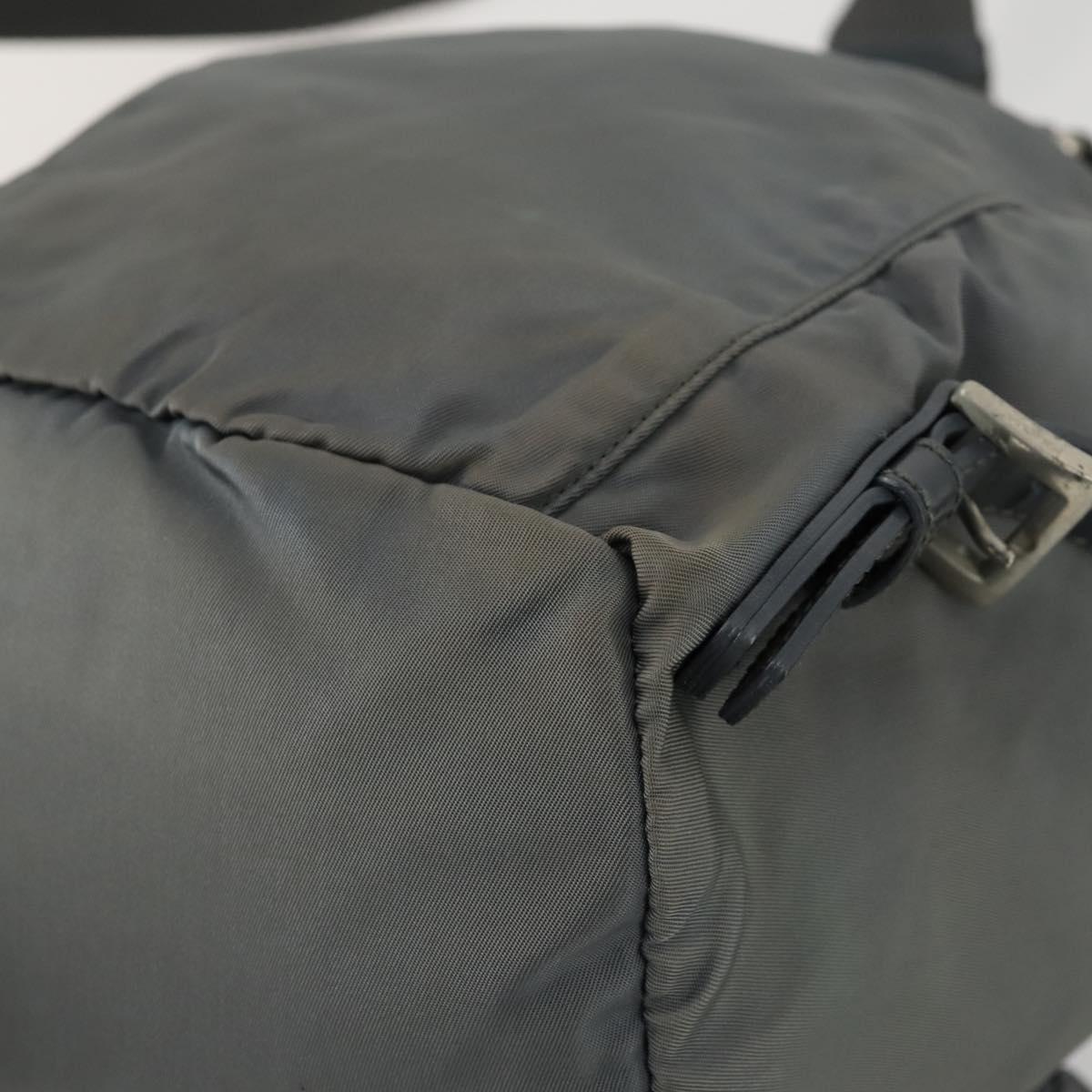 PRADA Backpack Nylon Gray Silver Auth 161647