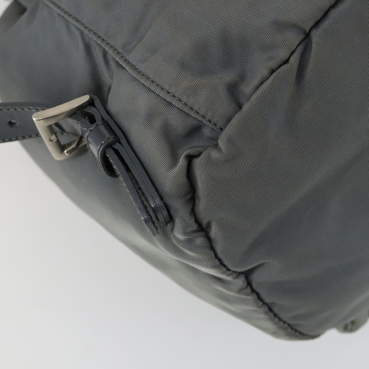 PRADA Backpack Nylon Gray Silver Auth 161647