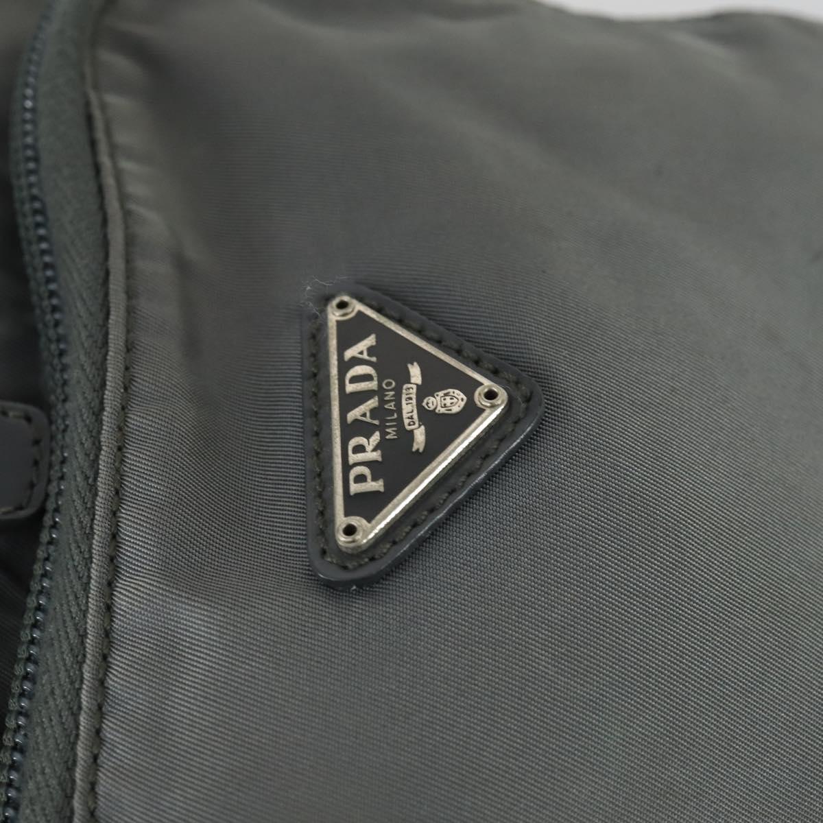 PRADA Backpack Nylon Gray Silver Auth 161647
