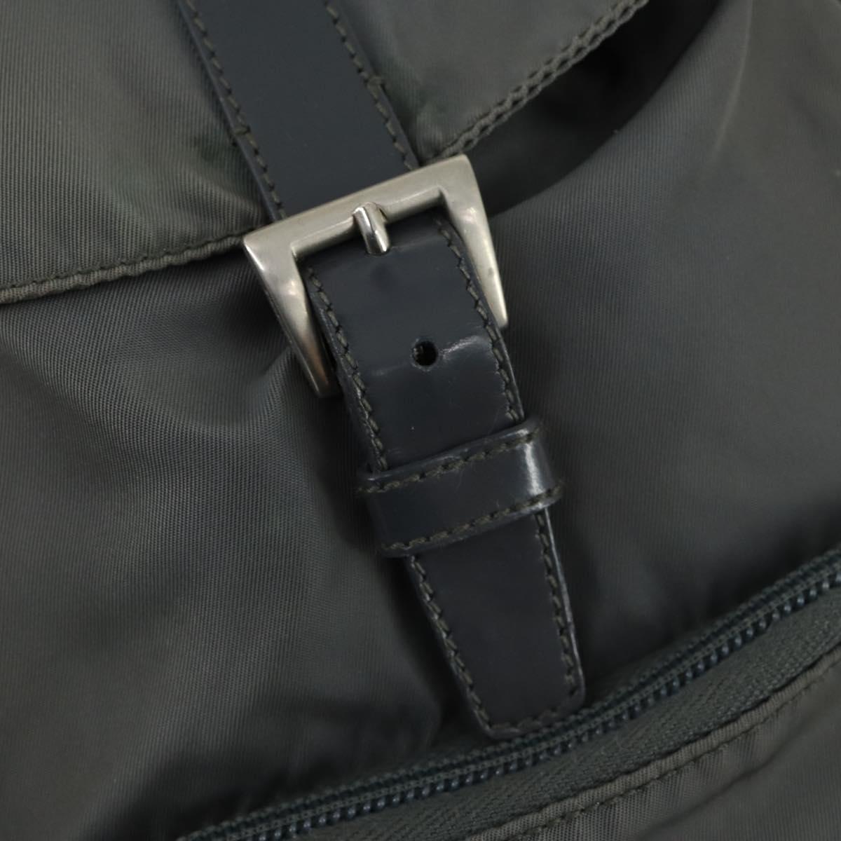 PRADA Backpack Nylon Gray Silver Auth 161647