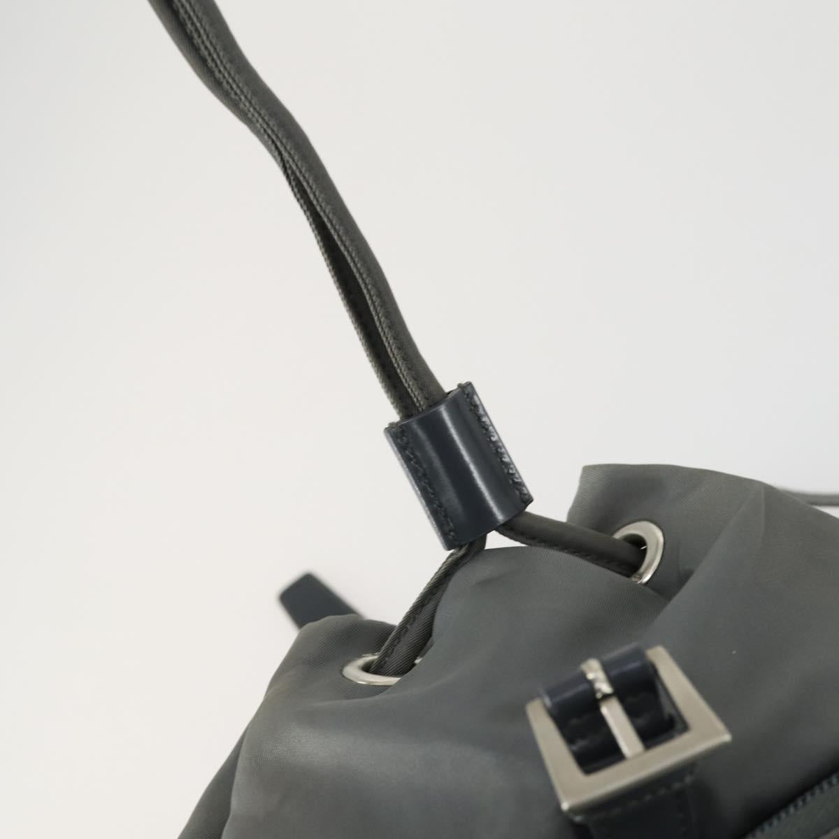 PRADA Backpack Nylon Gray Silver Auth 161647