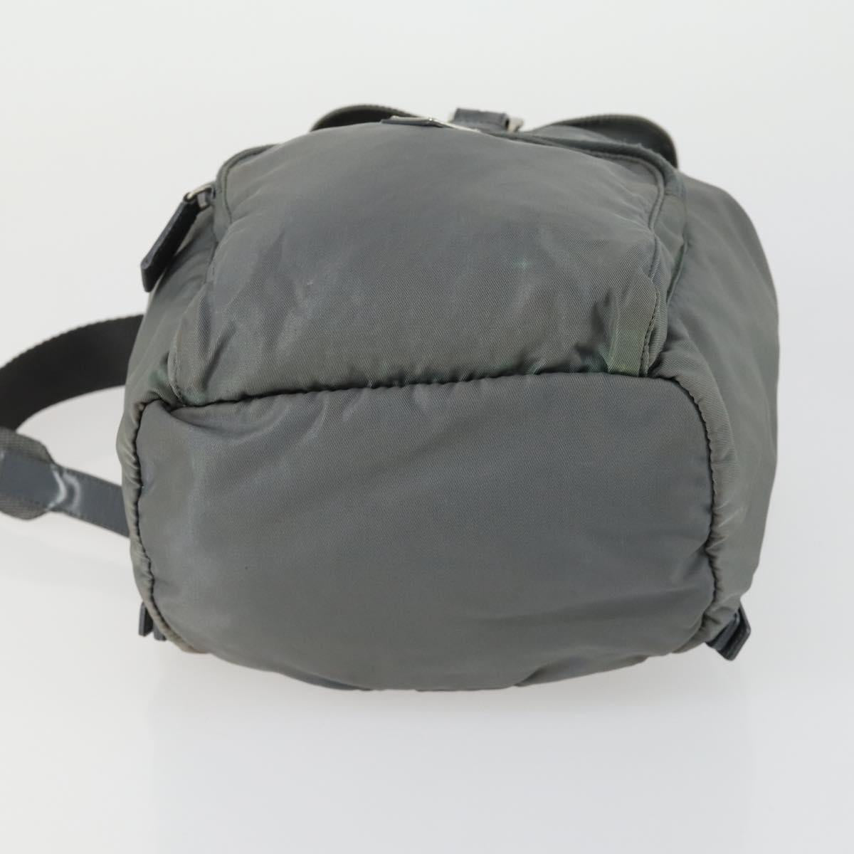 PRADA Backpack Nylon Gray Silver Auth 161647