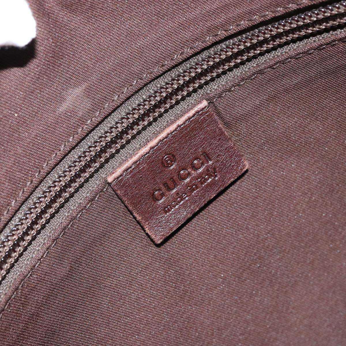 GUCCI GG Canvas Shoulder Bag Beige Silver 145857 Auth 161657