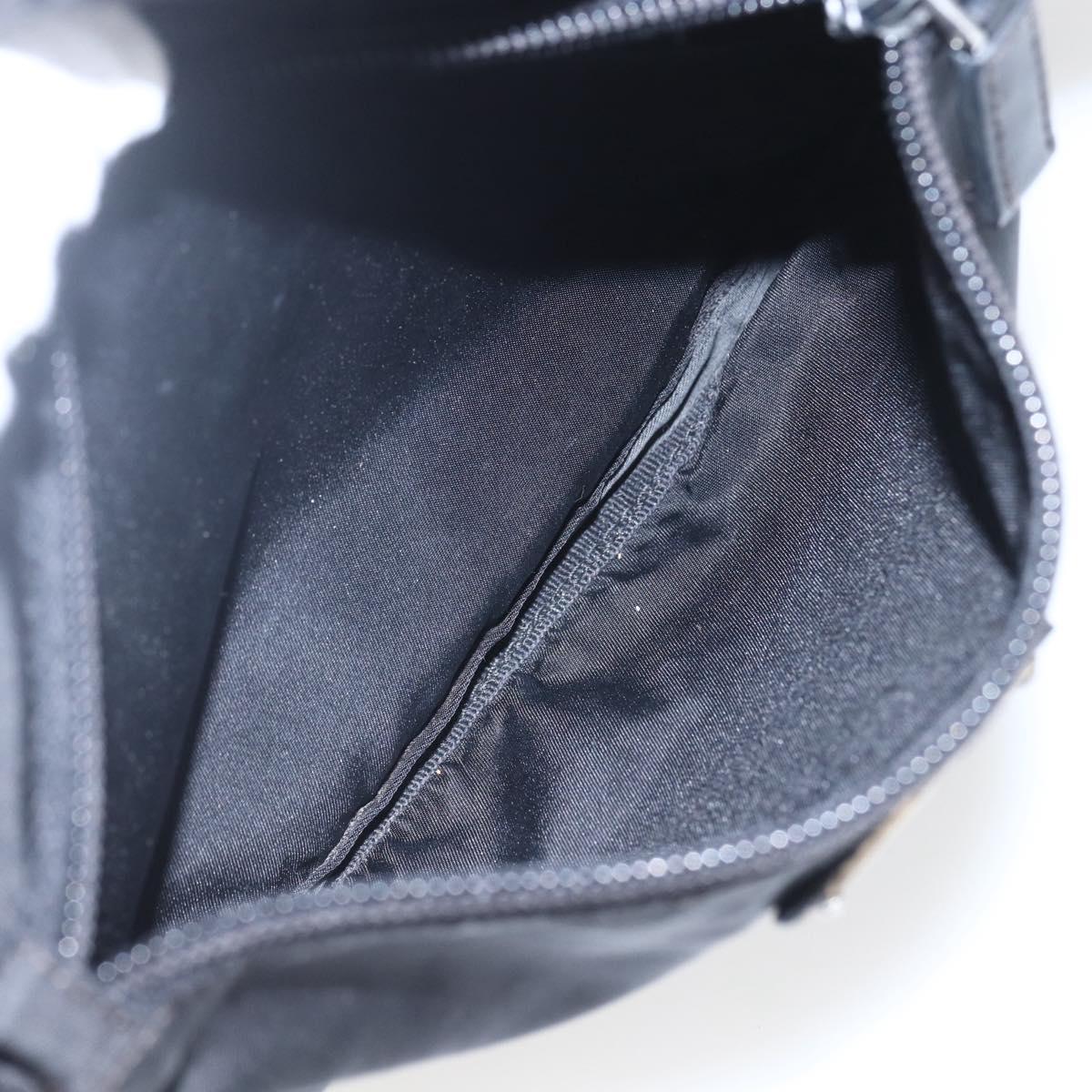 PRADA Shoulder Bag Nylon Black Silver Auth 161658