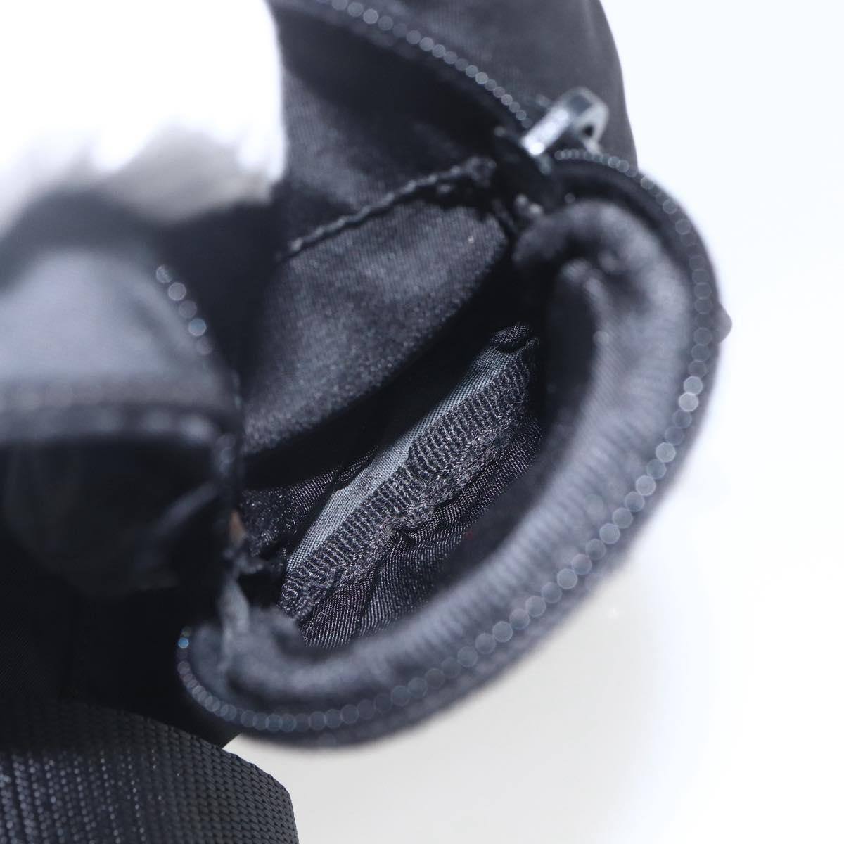 PRADA Shoulder Bag Nylon Black Silver Auth 161658