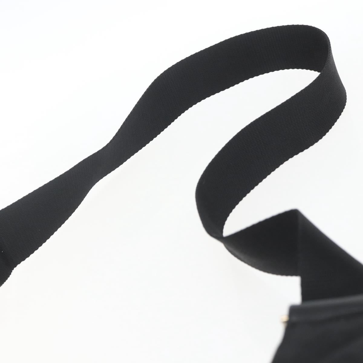 PRADA Shoulder Bag Nylon Black Silver Auth 161658