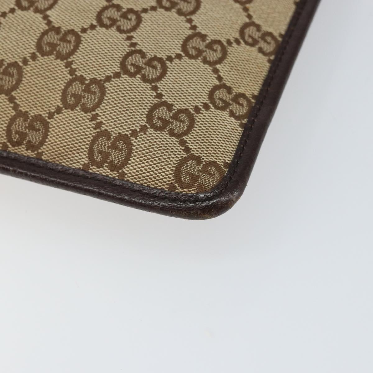 GUCCI GG Canvas Shoulder Bag Beige Silver 27639 Auth 161661