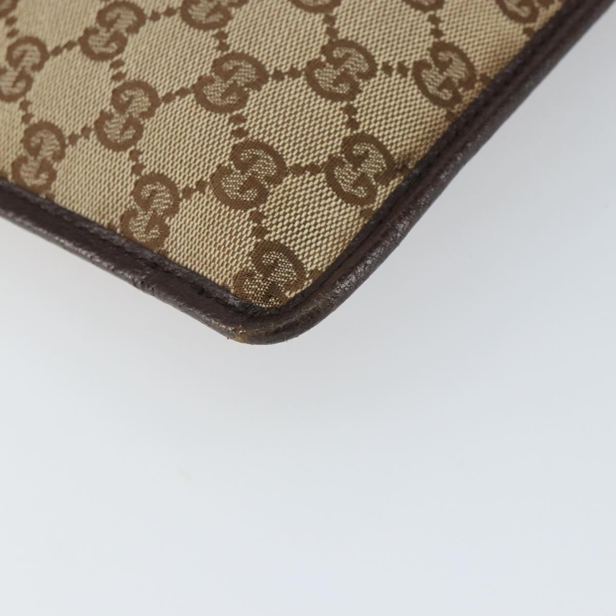 GUCCI GG Canvas Shoulder Bag Beige Silver 27639 Auth 161661