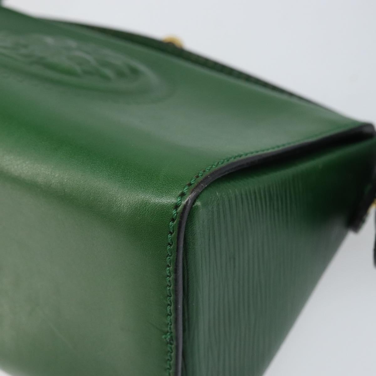 FENDI Shoulder Bag Leather Green Gold Auth 161662